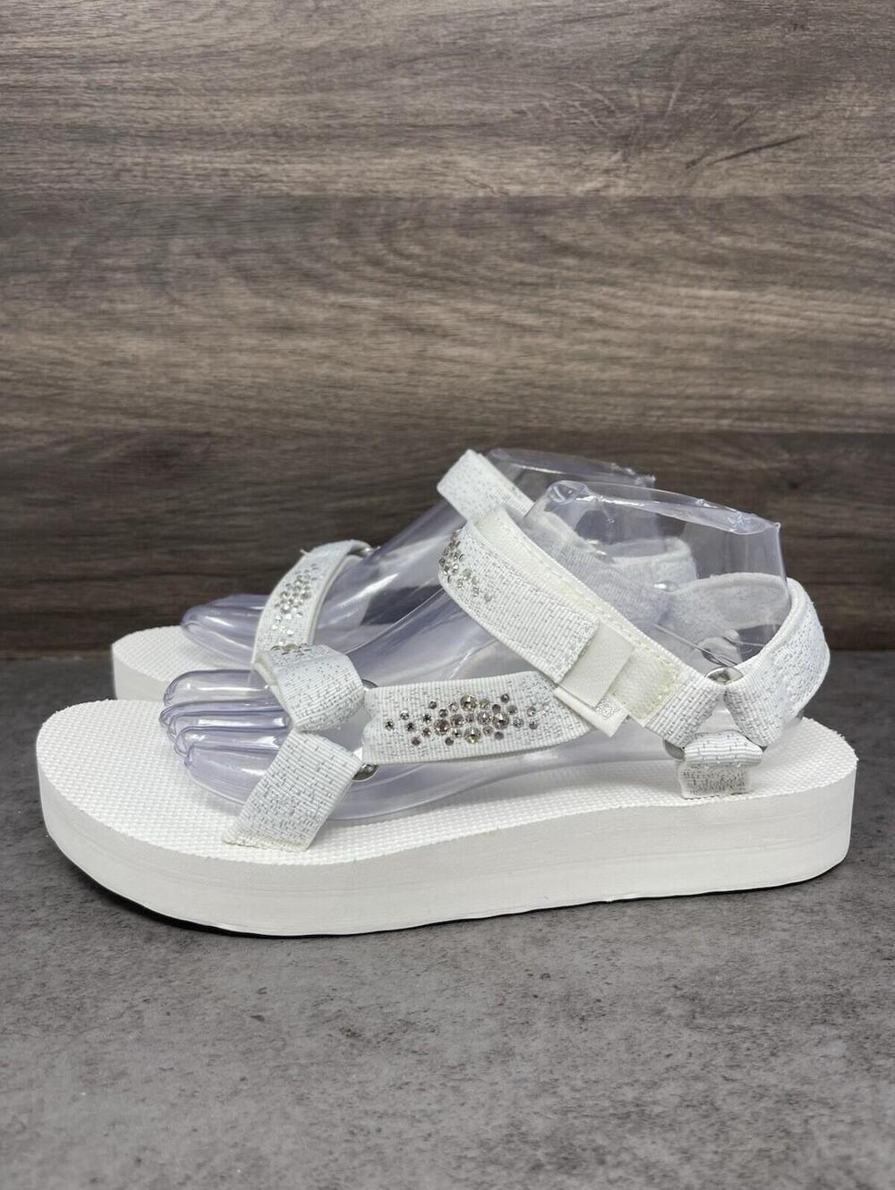 TEVA Midform Universal Sandals Womens Size 11 White Platform Strap